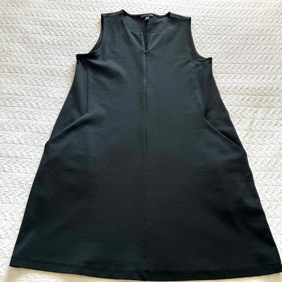 Eileen Fisher Ponte Zip Front Sleeveless Short Dress/Jumper Black Size M - Picture 6 of 11